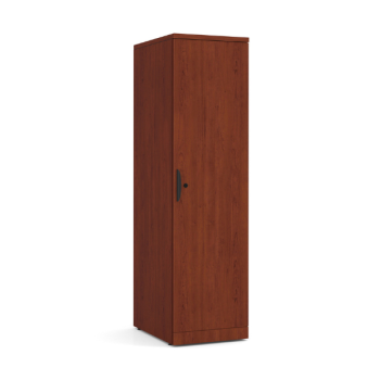 cherry colored tall cabinet